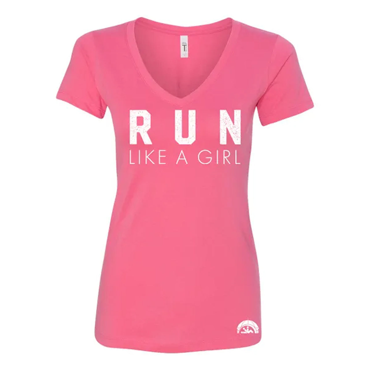 RUN Like a Girl V-Neck Tee